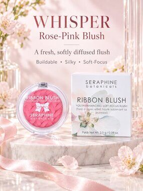 Seraphine Botanicals Ribbon Blush Whisper Rose Pink Vegan NIB